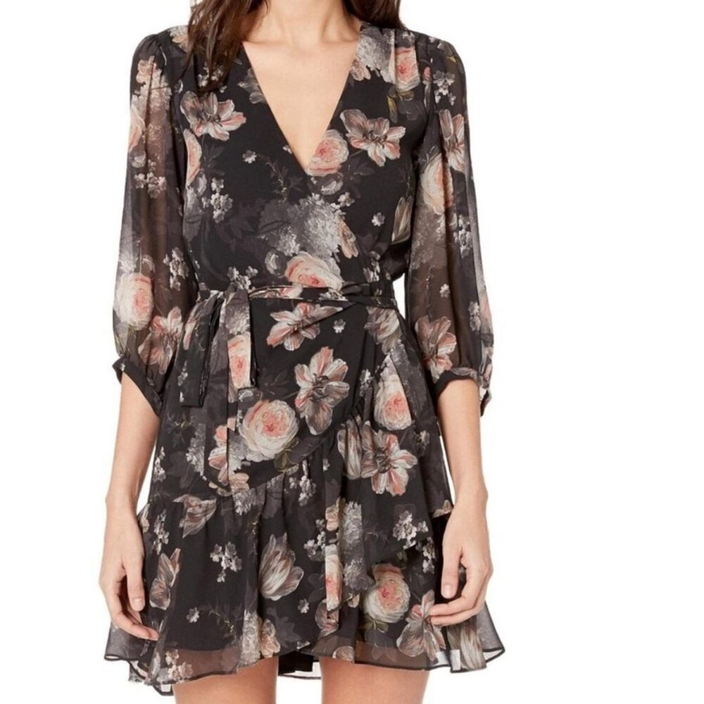 All Saints Jade Eden Floral Wrap Dress